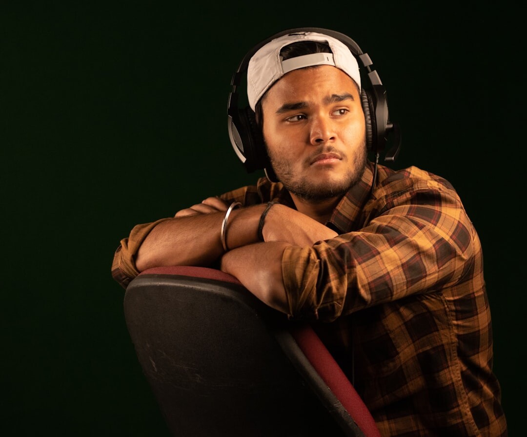 Studio portrait of a young man broadcast engineer