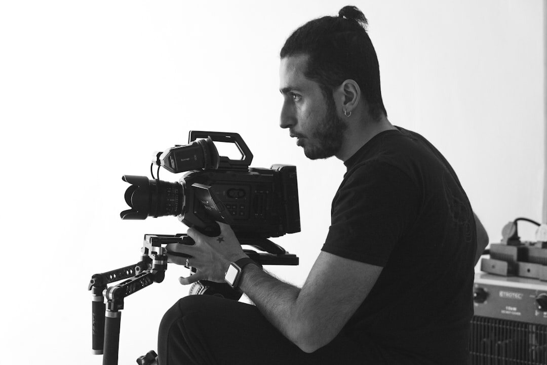 Studio portrait of a man camera placement supervisor